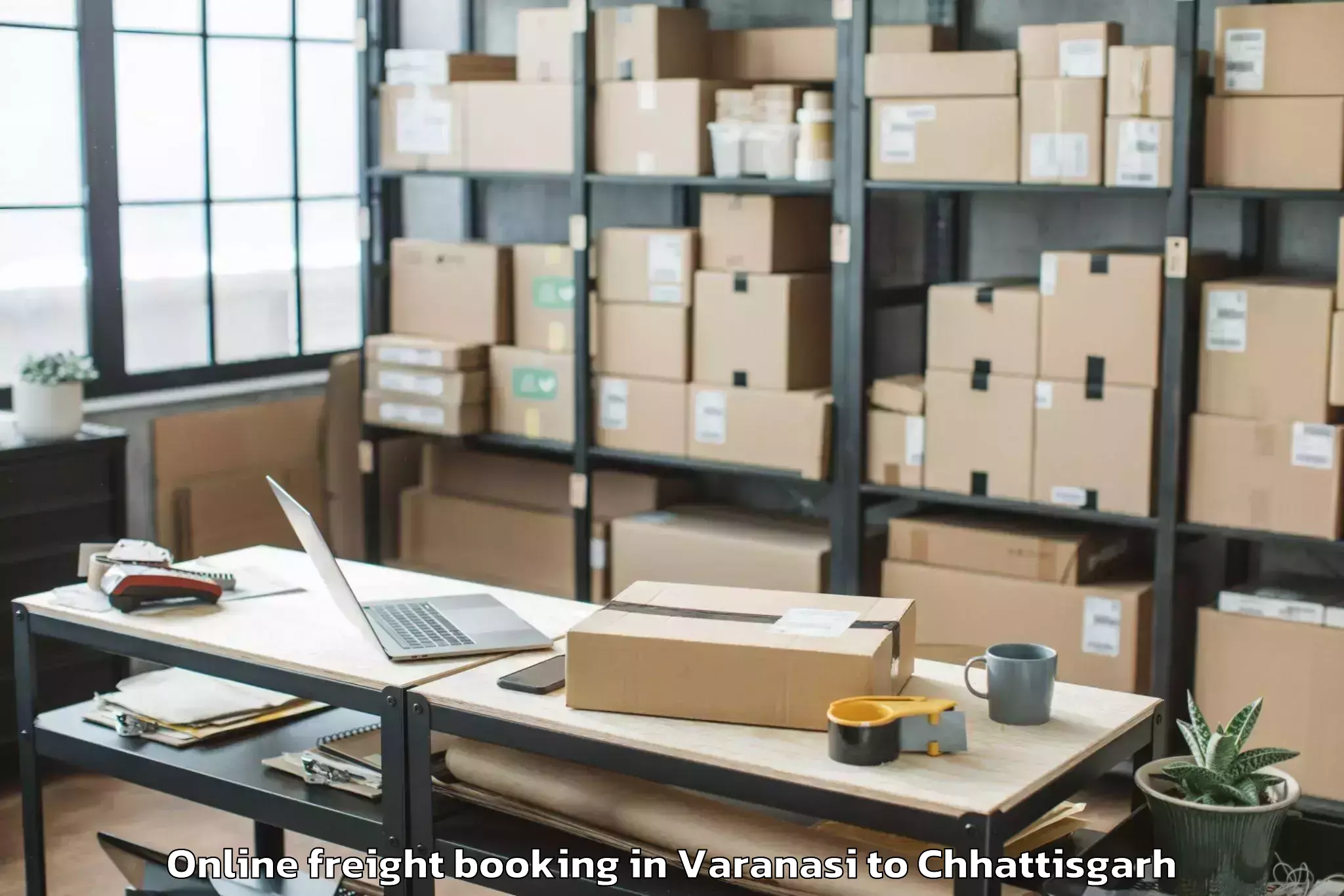 Professional Varanasi to Kharora Online Freight Booking